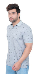 Mens Collar Dotted Tshirt 2542