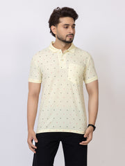 Mens Collar Dotted Tshirt 2543