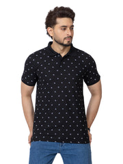 Mens Collar Dotted Tshirt 2544