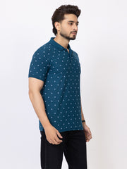 Mens Collar Dotted Tshirt 2544