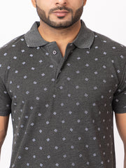 Mens Collar Dotted Tshirt 2544
