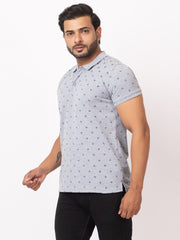 Mens Collar Dotted Tshirt 2544
