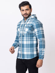 Men’s Comfortable Checked Hooded Upper for Daily Wear