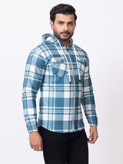 Men’s Comfortable Checked Hooded Upper for Daily Wear