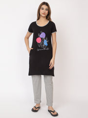 Women Summer Night Suit WN101 Black