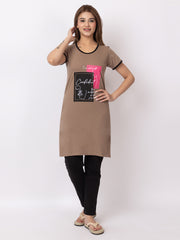 Women Summer Night Suit WN101 Camel