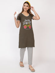 Women Summer Night Suit WN101 Green