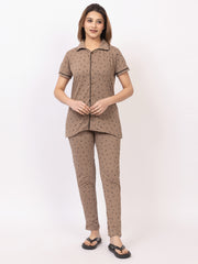 Women Summer Night Suit WN110 Camel