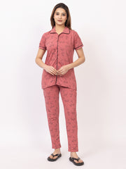 Women Summer Night Suit WN110 Peach