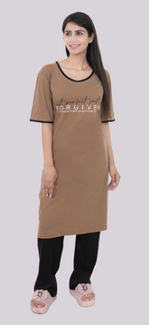 Women Summer Night Suit WN112 Dark Camel