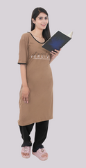 Women Summer Night Suit WN112 Dark Camel