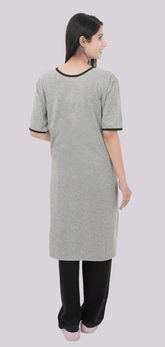 Women Summer Night Suit WN112 Light Grey