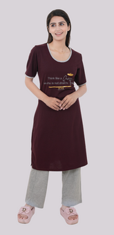 Women Summer Night Suit WN112 Wine