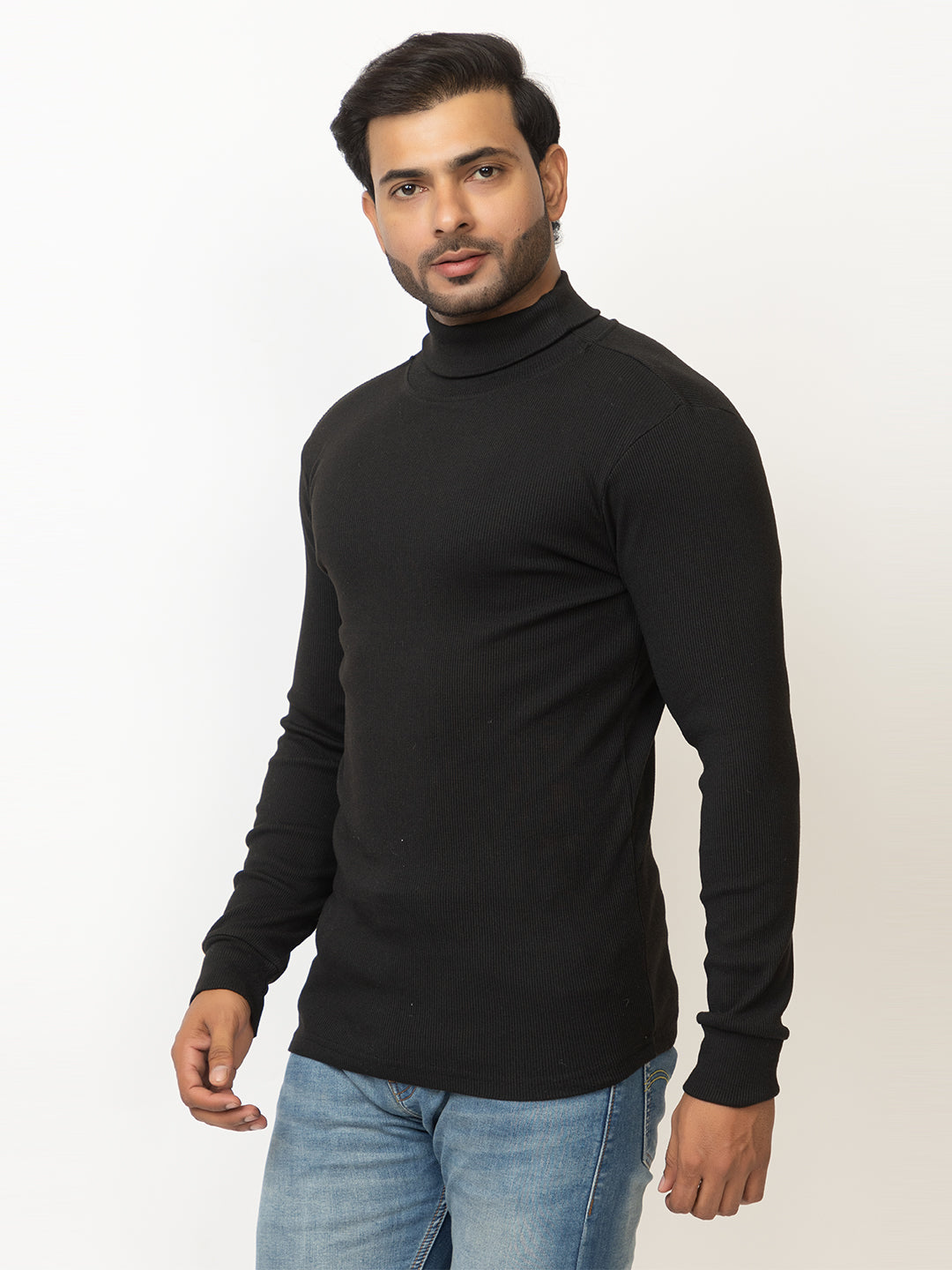 Men’s High-Neck Slim Fit Full Sleeve Sweatshirt