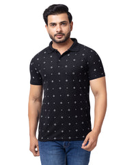 Mens Collar Dotted Tshirt 2542