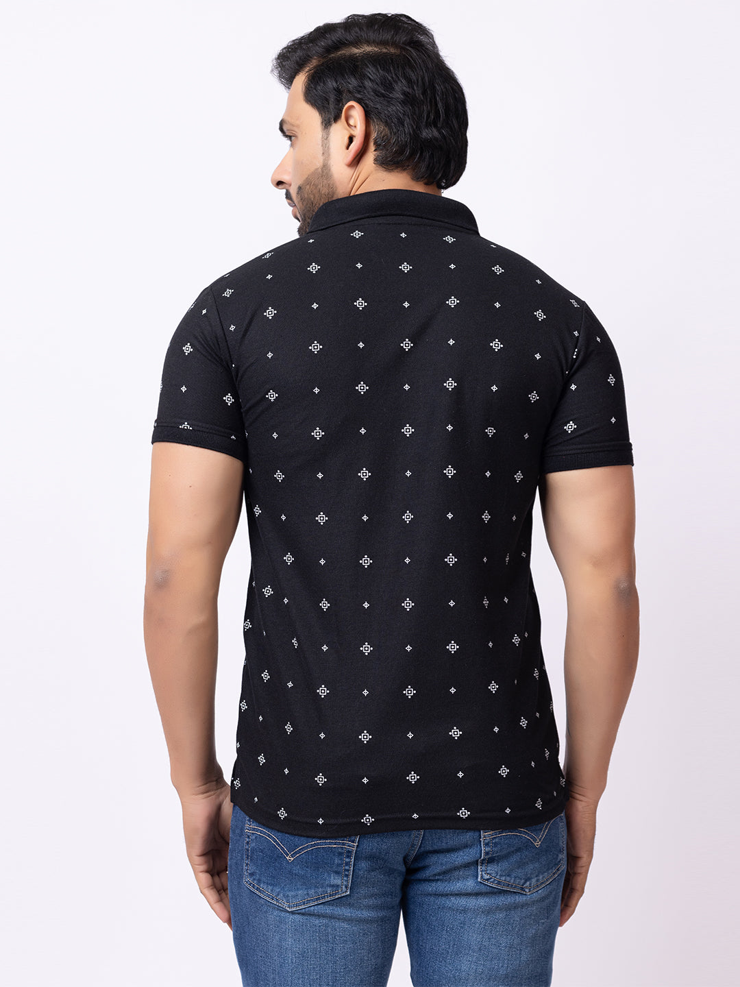 Mens Collar Dotted Tshirt 2542
