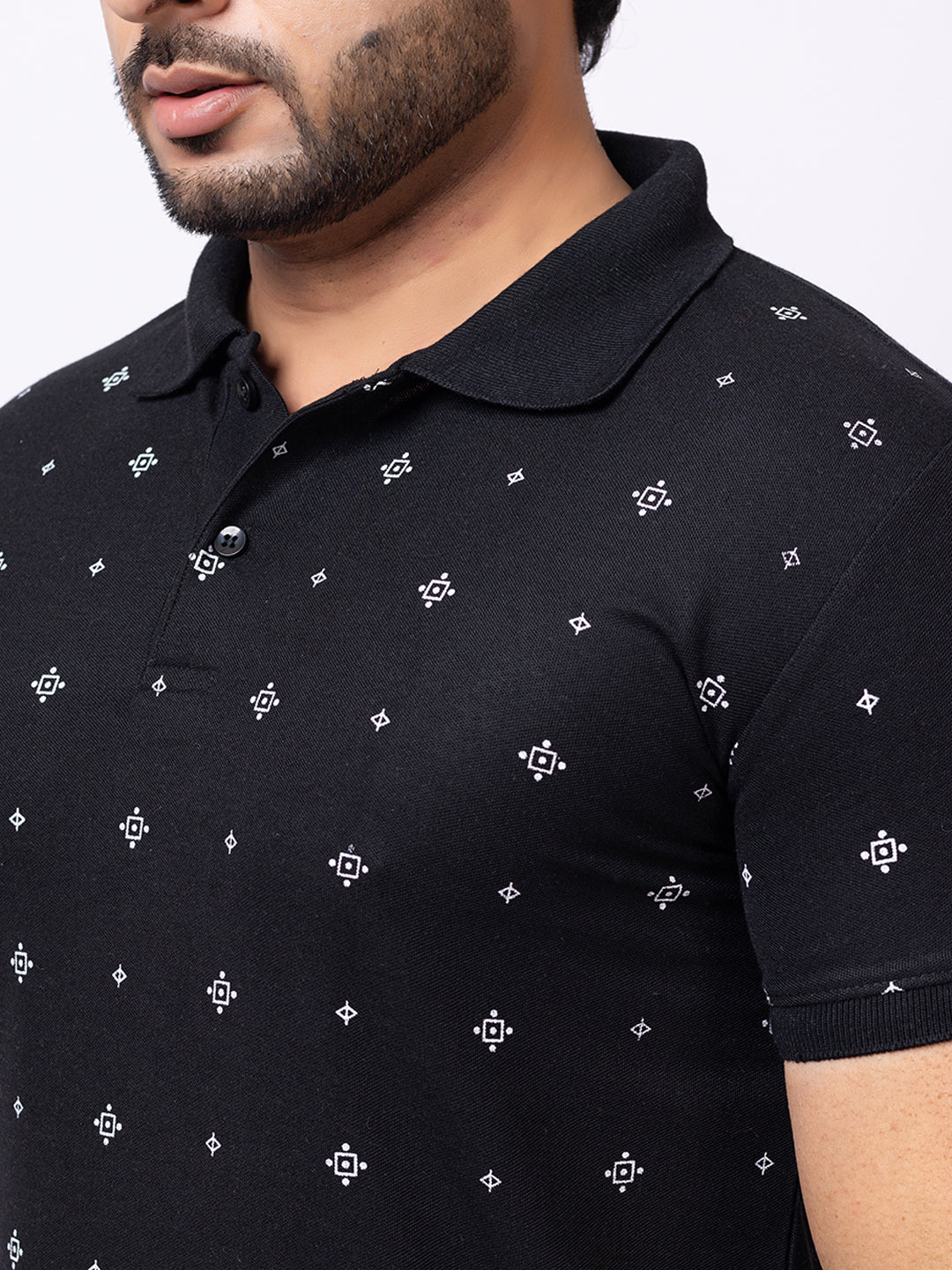 Mens Collar Dotted Tshirt 2542