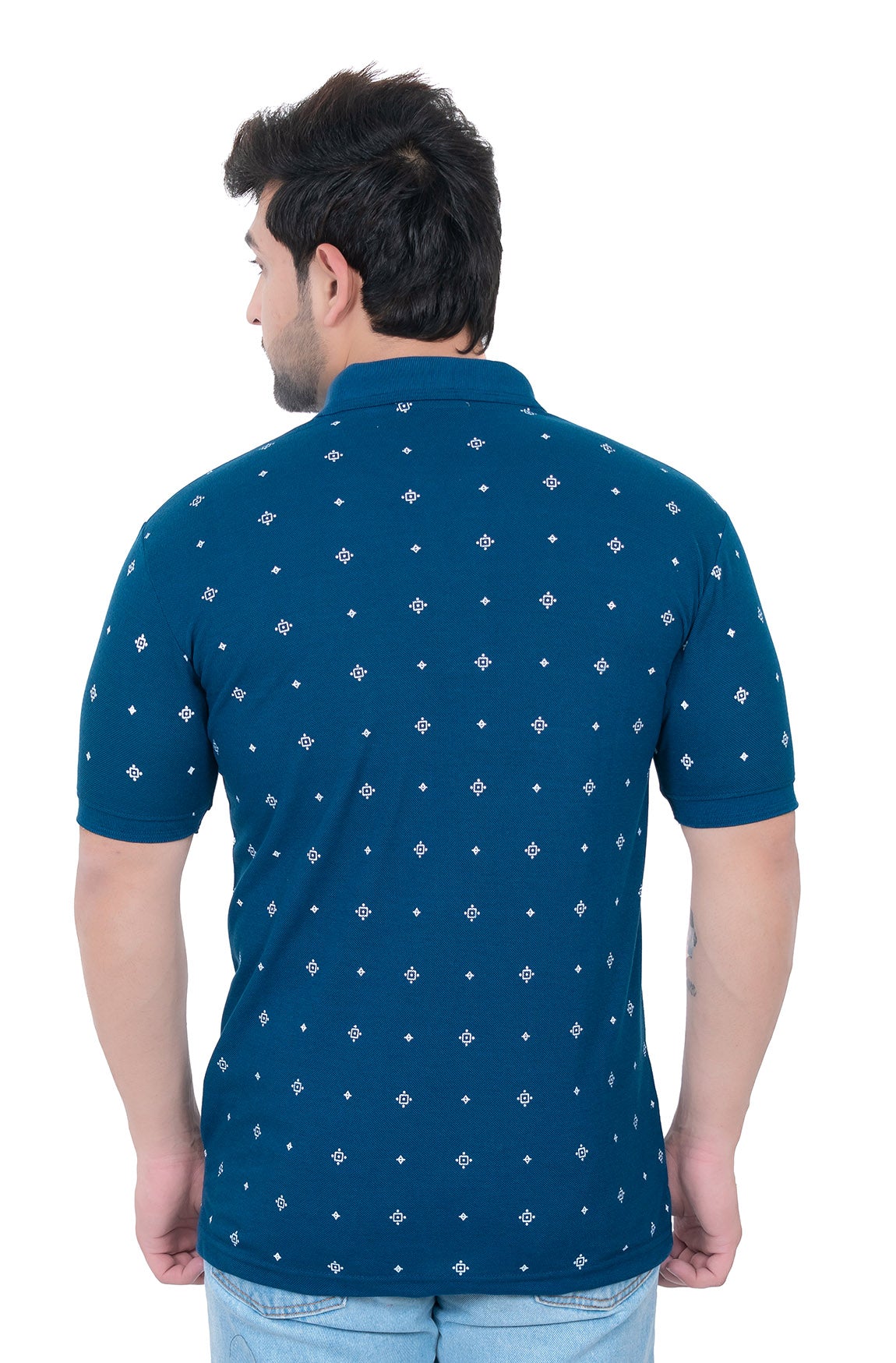 Mens Collar Dotted Tshirt 2542