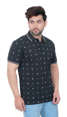 Mens Collar Dotted Tshirt 2542