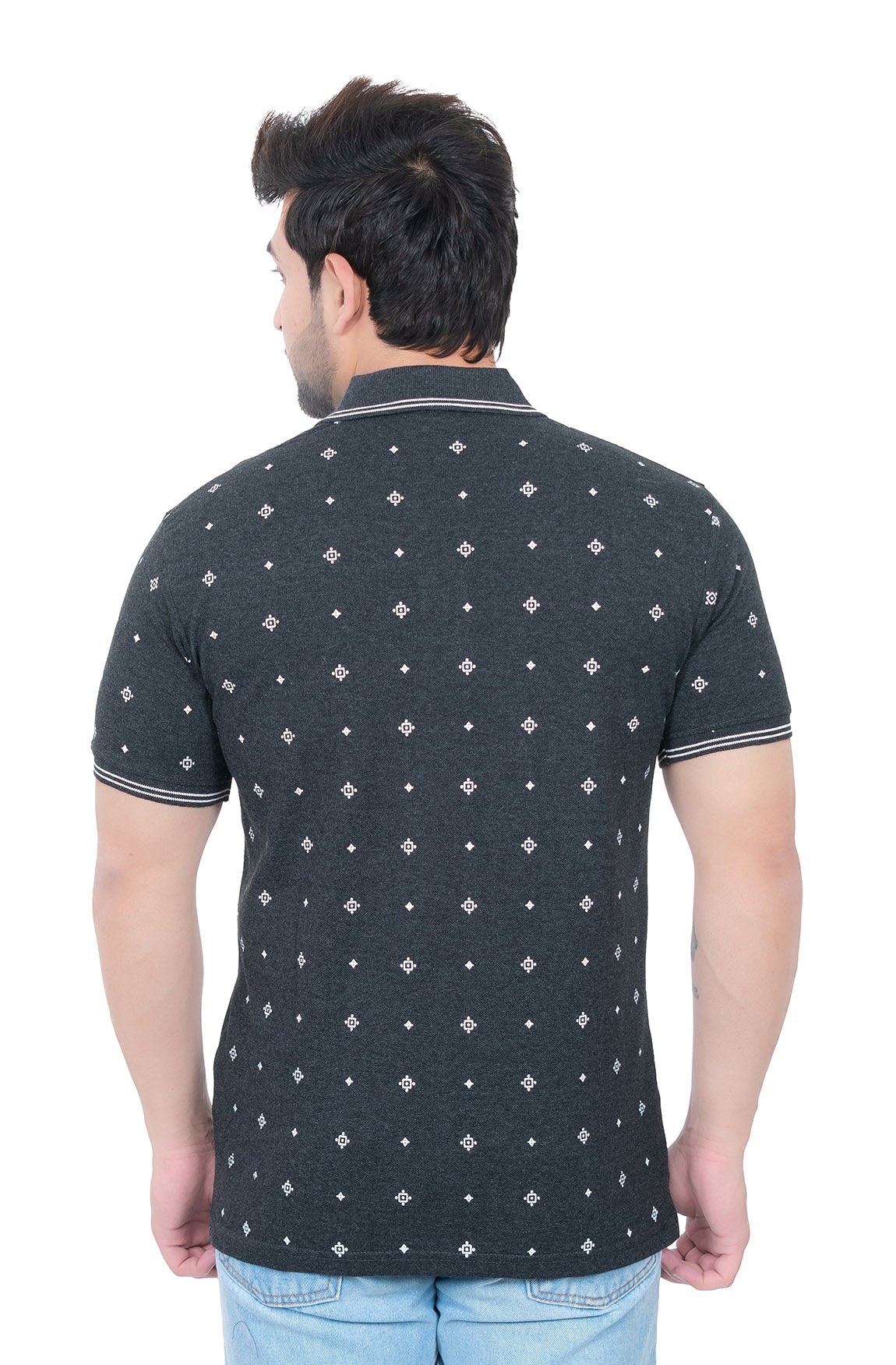 Mens Collar Dotted Tshirt 2542