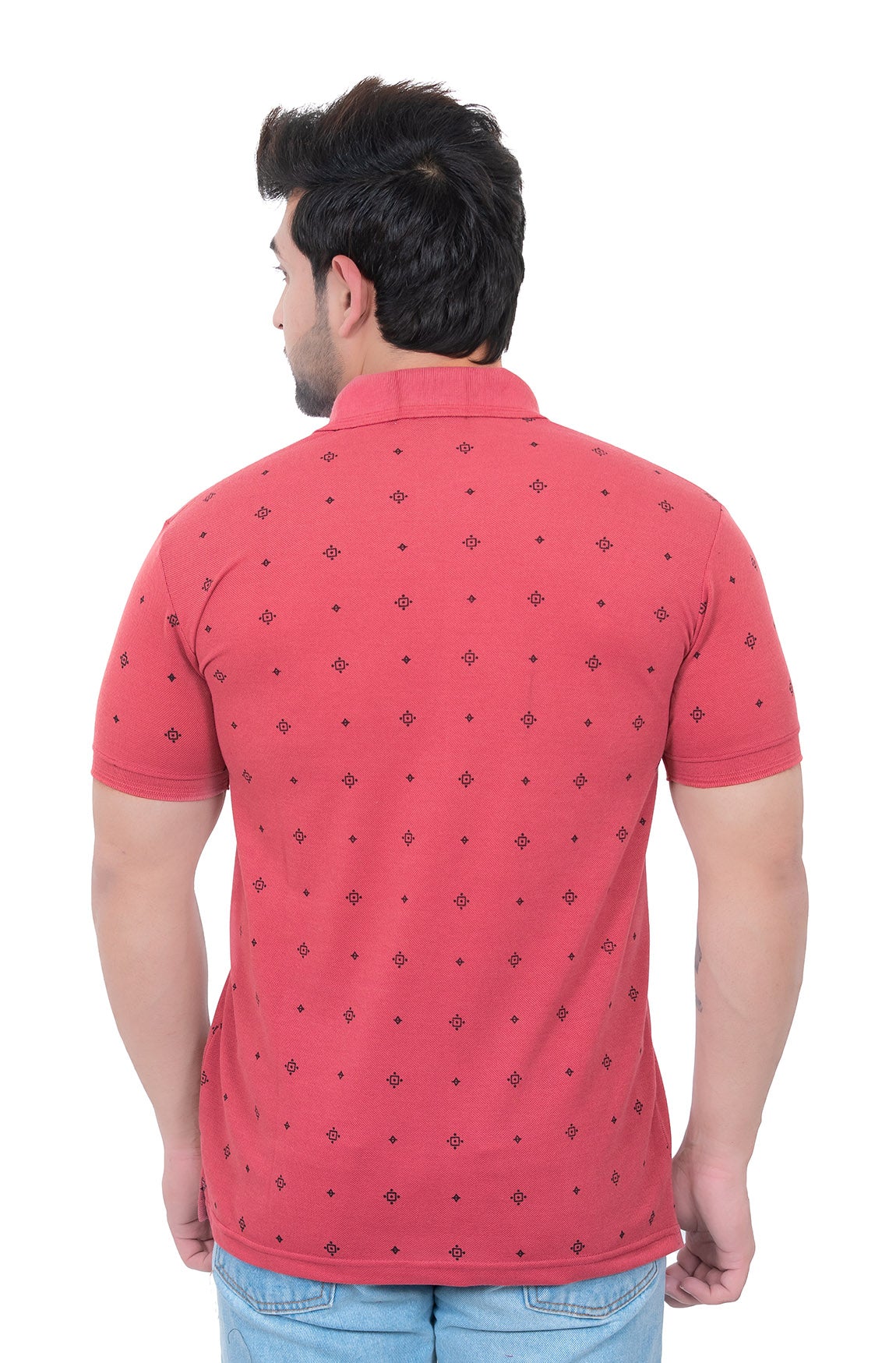 Mens Collar Dotted Tshirt 2542