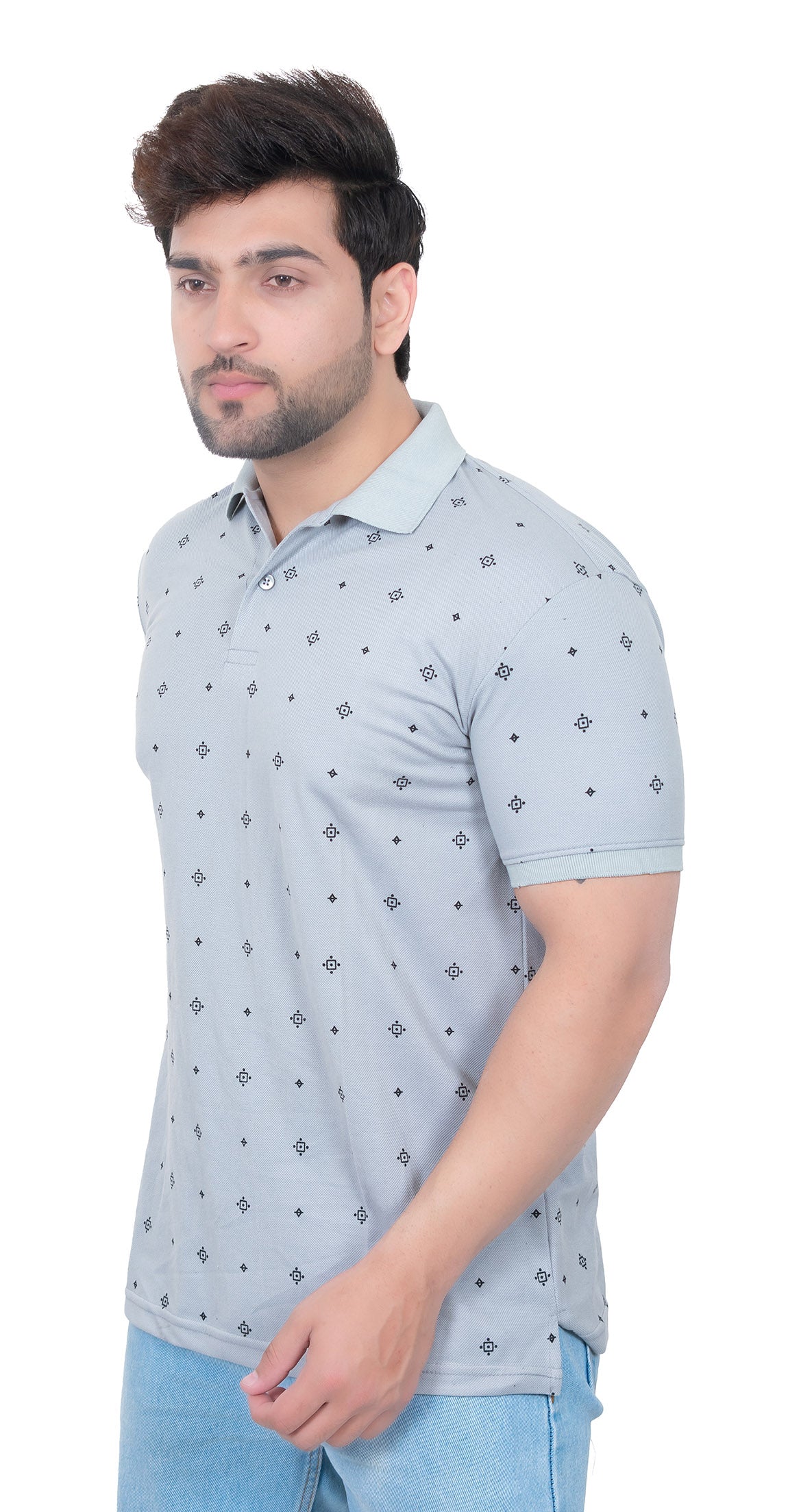 Mens Collar Dotted Tshirt 2542