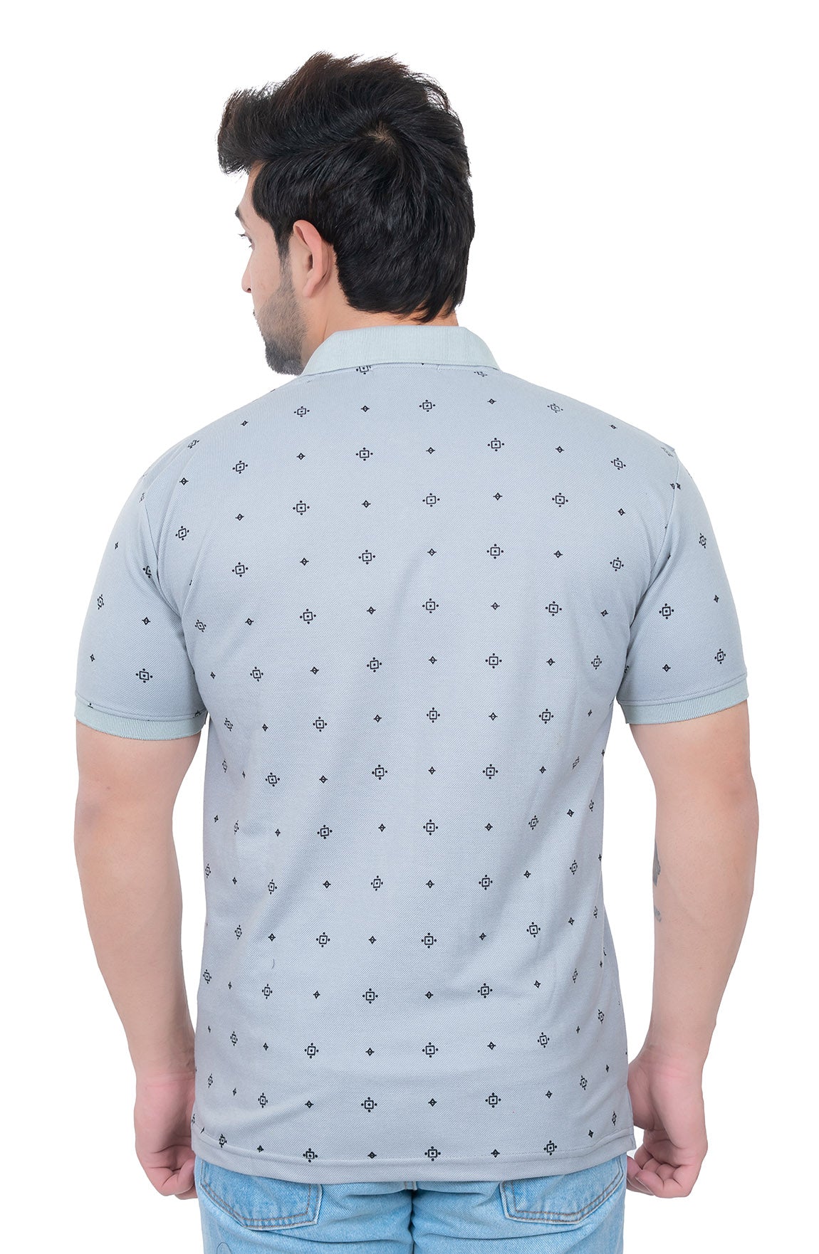 Mens Collar Dotted Tshirt 2542