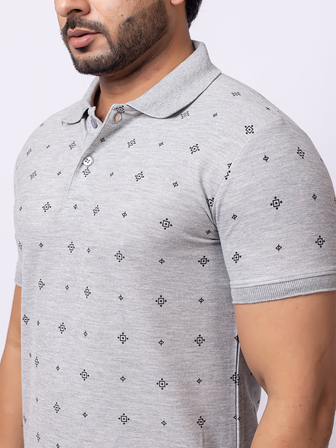 Mens Collar Dotted Tshirt 2542