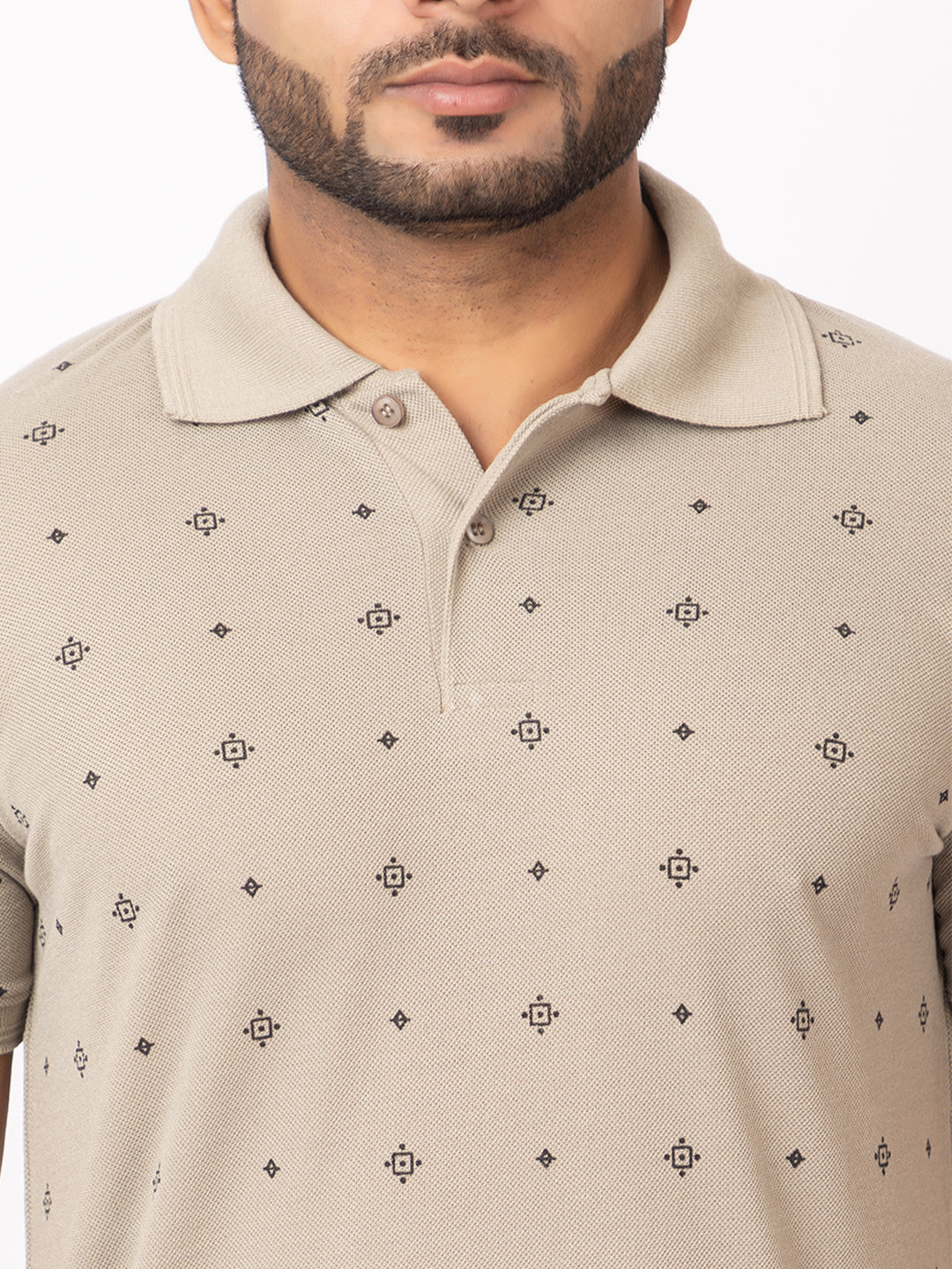 Mens Collar Dotted Tshirt 2542