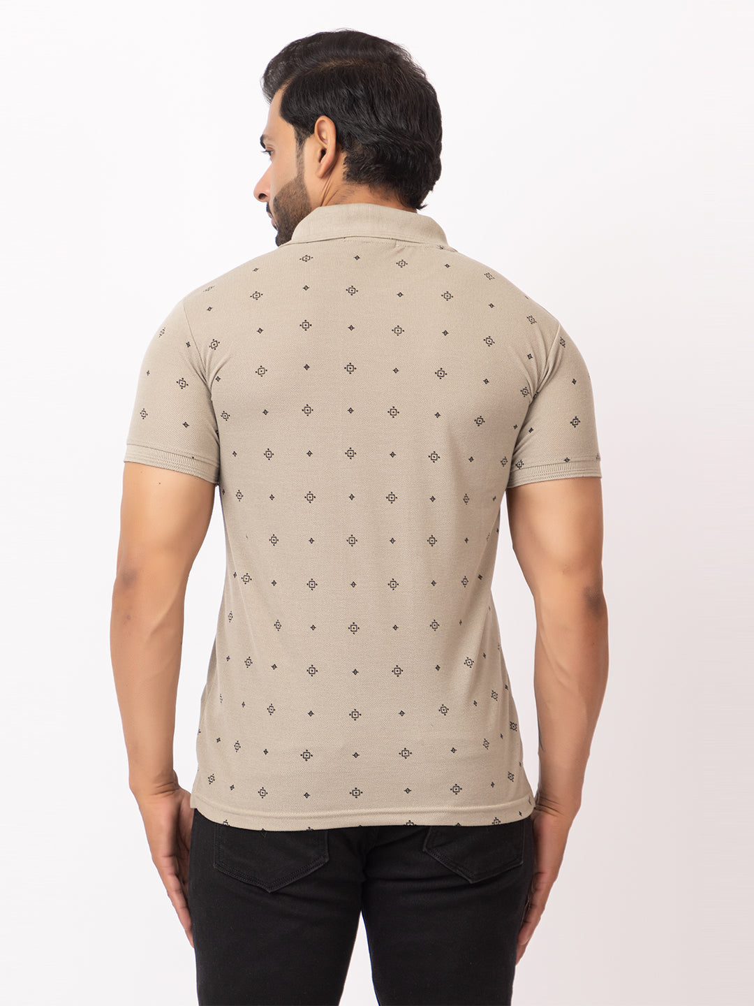 Mens Collar Dotted Tshirt 2542