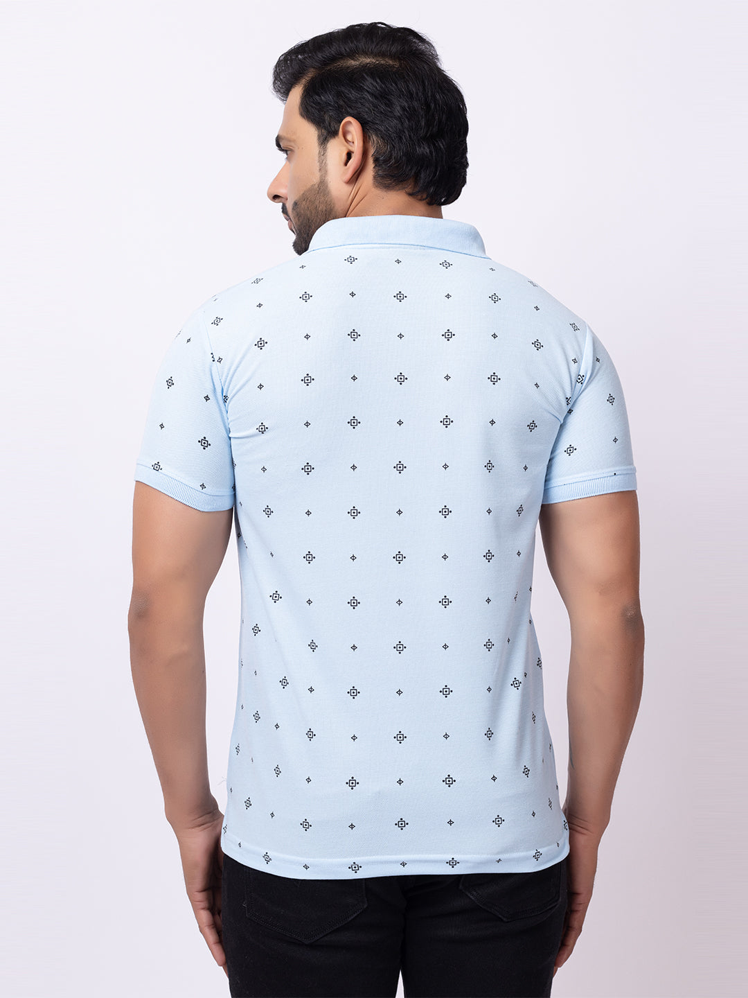 Mens Collar Dotted Tshirt 2542