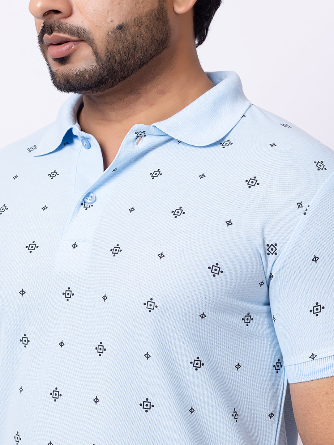 Mens Collar Dotted Tshirt 2542