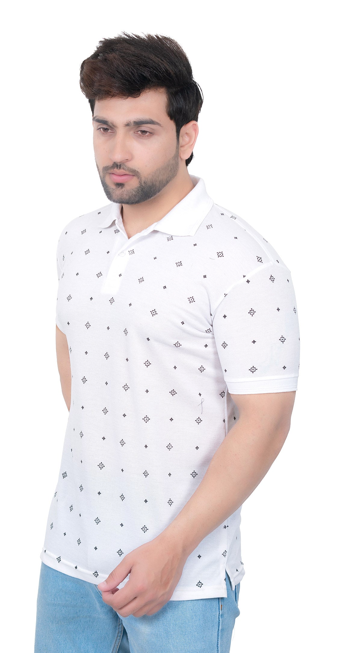 Mens Collar Dotted Tshirt 2542