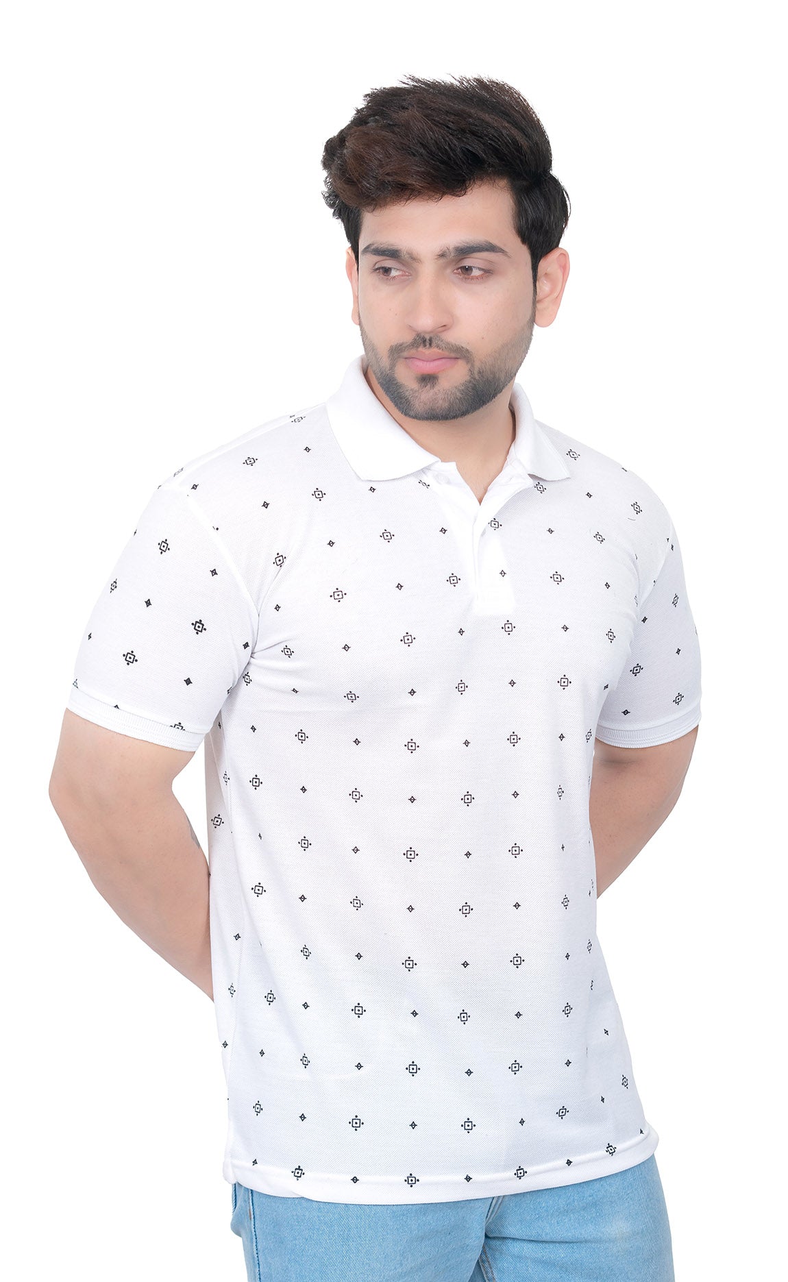 Mens Collar Dotted Tshirt 2542