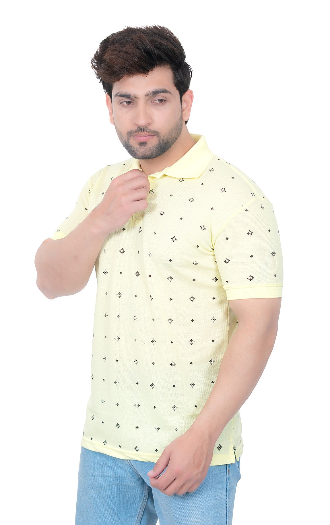 Mens Collar Dotted Tshirt 2542