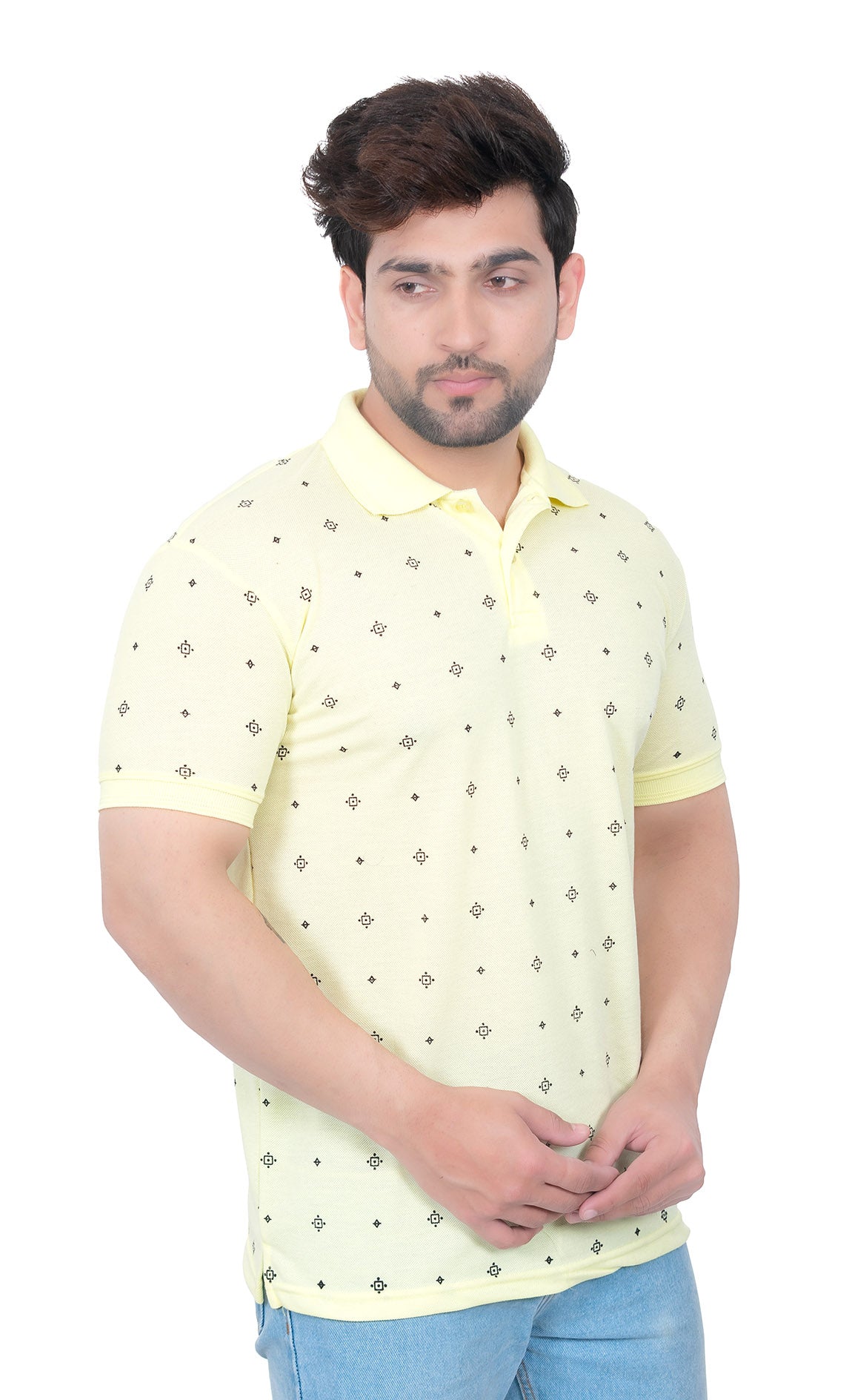 Mens Collar Dotted Tshirt 2542