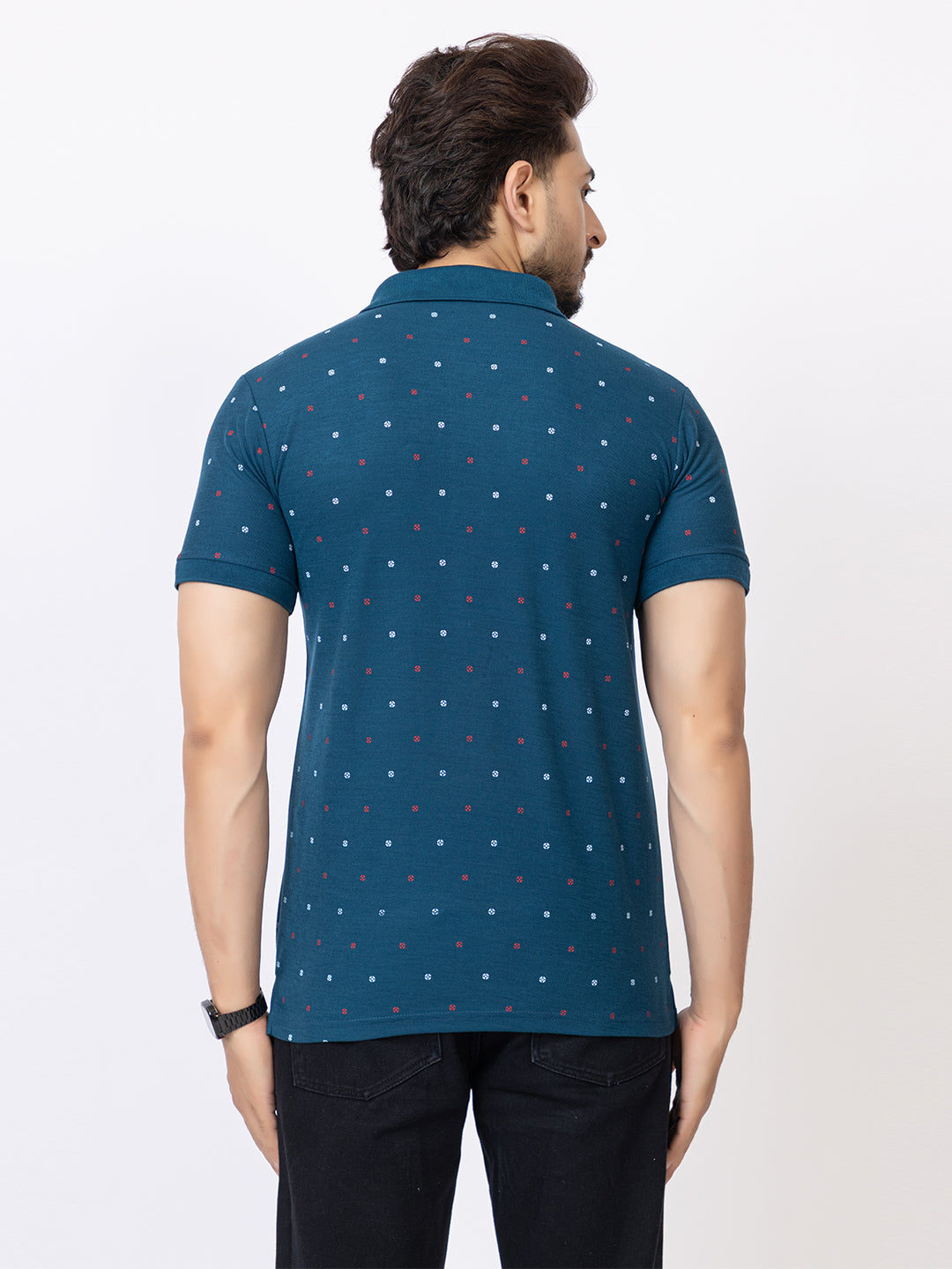 Mens Collar Dotted Tshirt 2543