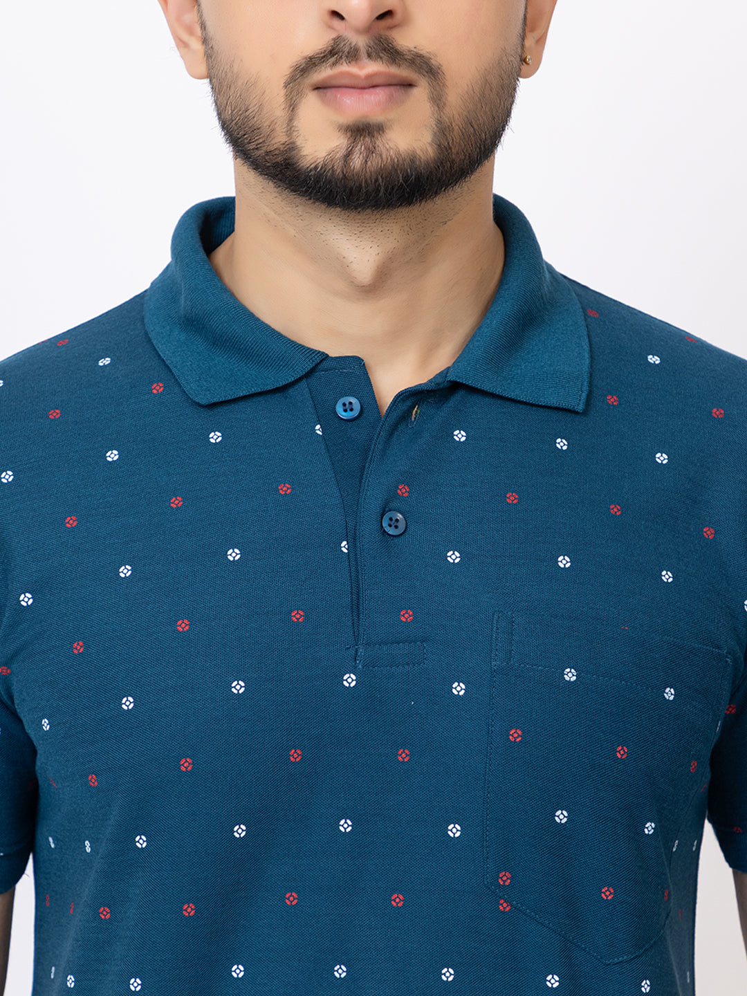 Mens Collar Dotted Tshirt 2543