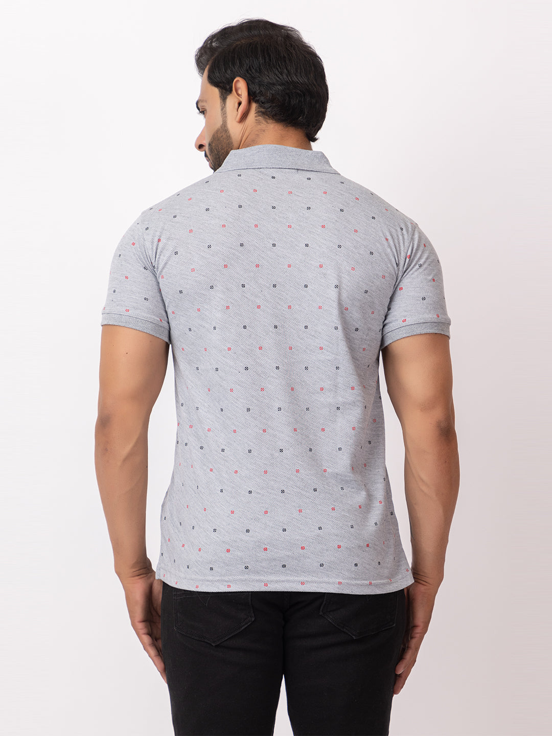 Mens Collar Dotted Tshirt 2543