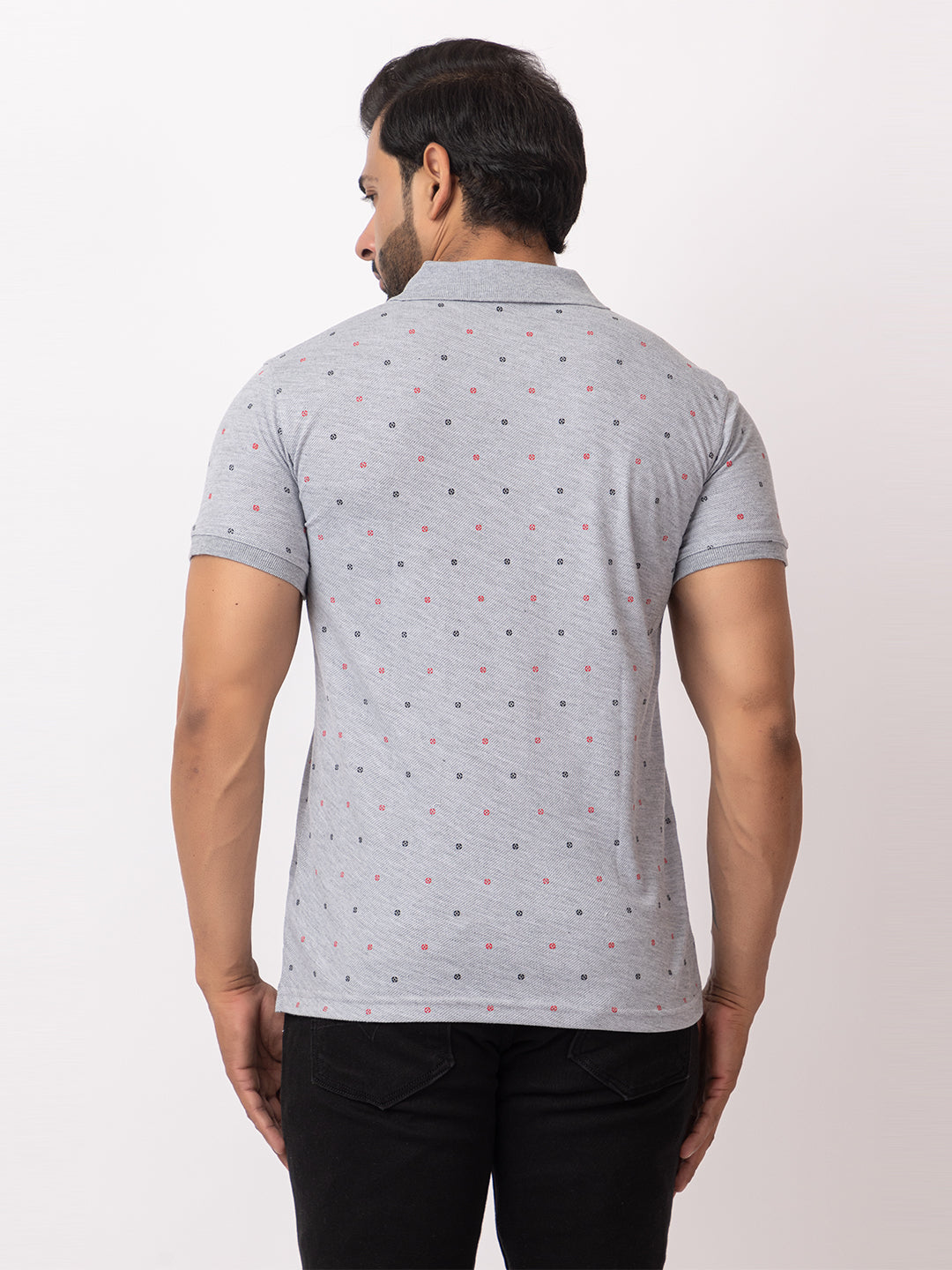 Mens Collar Dotted Tshirt 2543