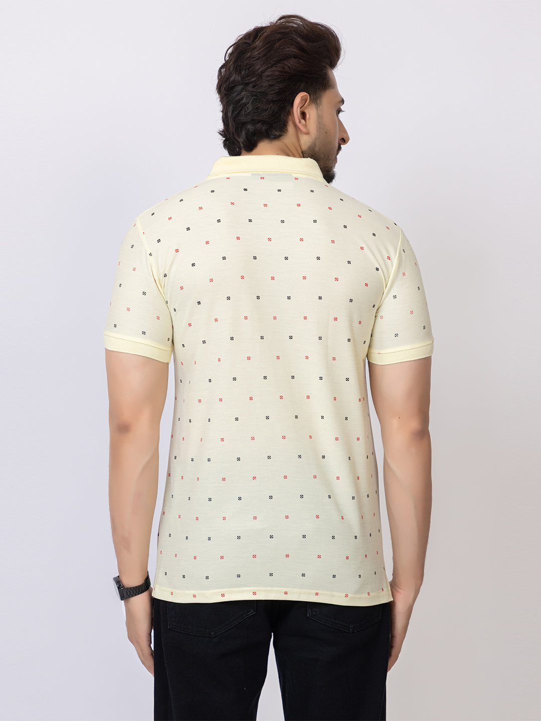 Mens Collar Dotted Tshirt 2543