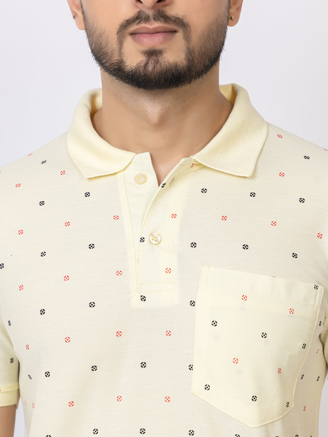 Mens Collar Dotted Tshirt 2543