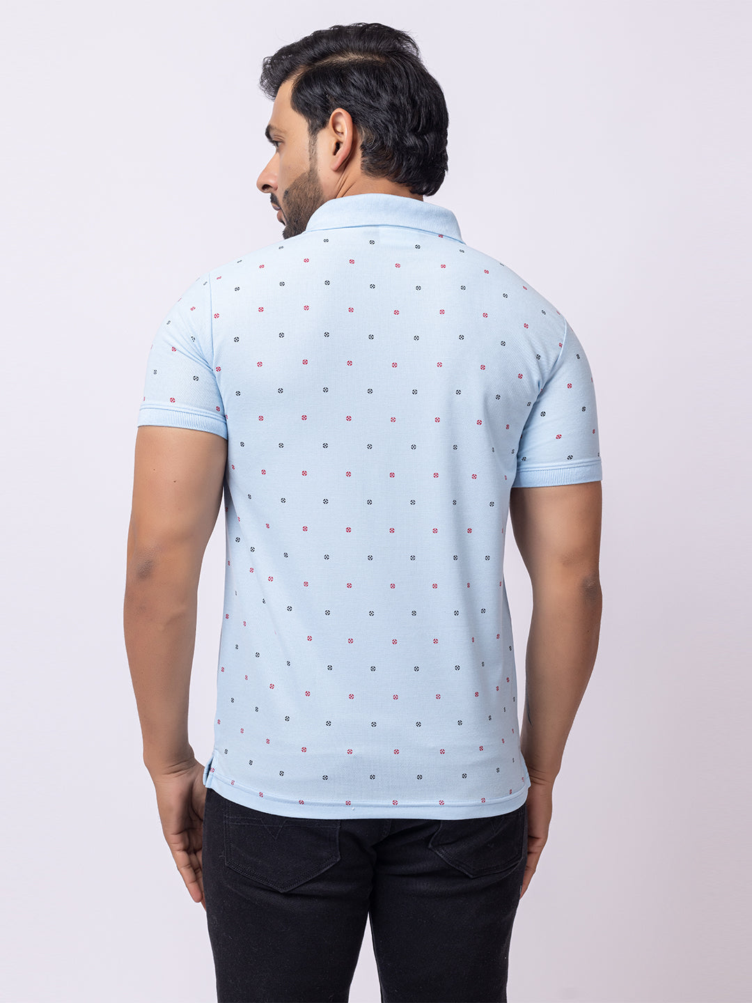 Mens Collar Dotted Tshirt 2543