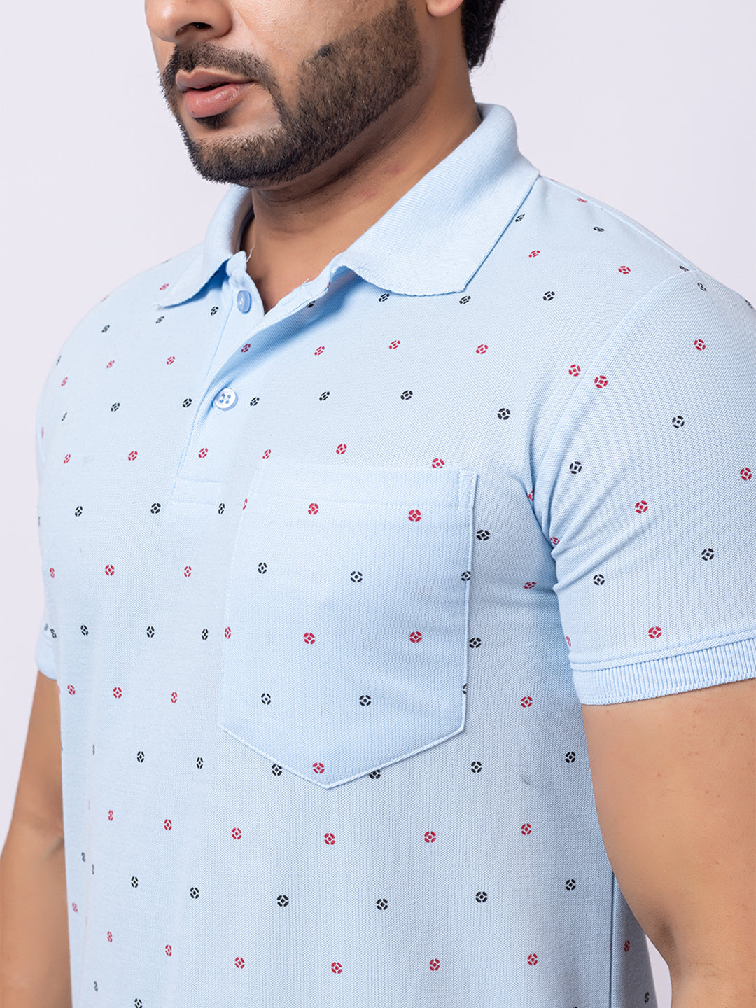 Mens Collar Dotted Tshirt 2543