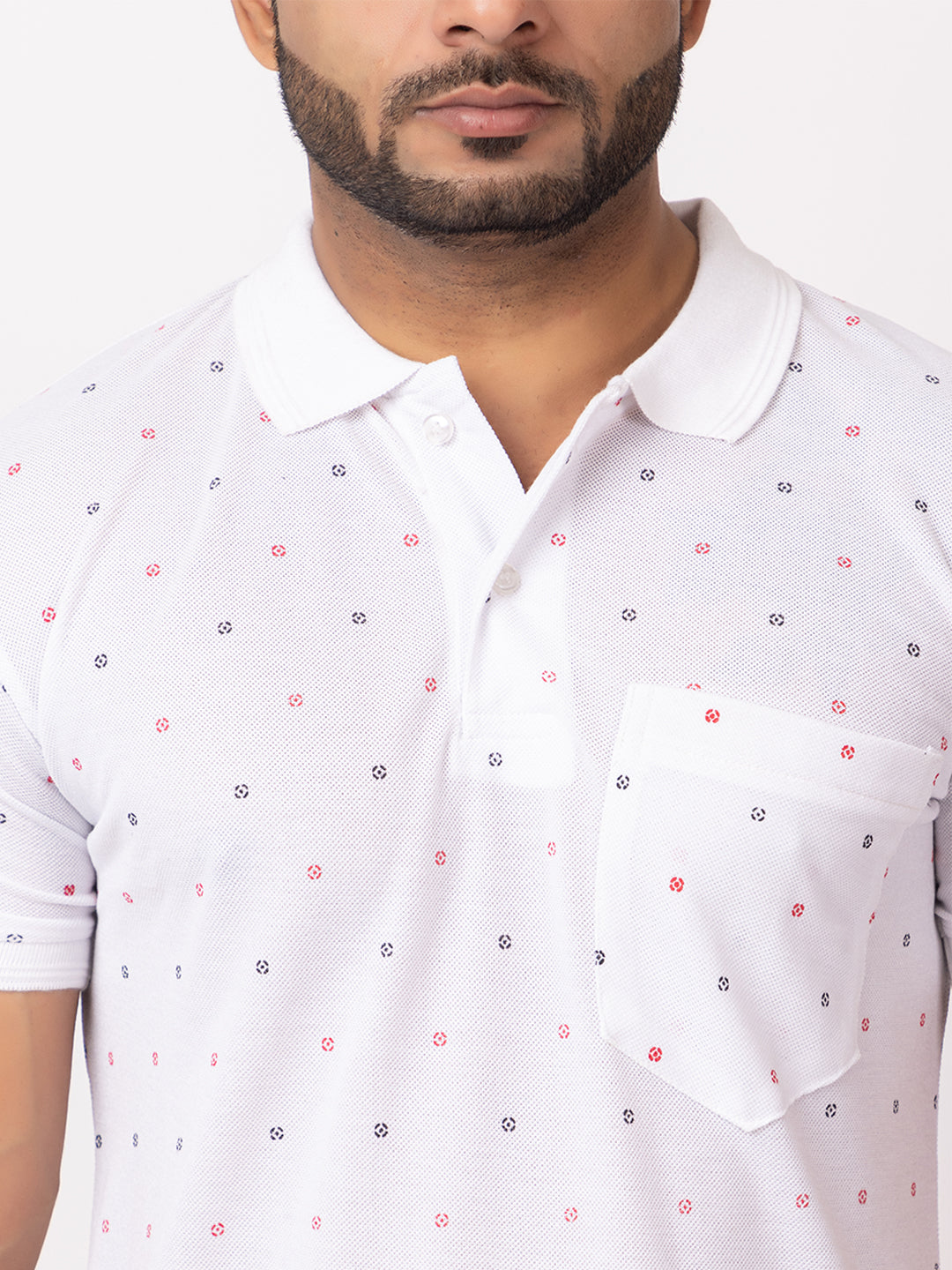 Mens Collar Dotted Tshirt 2543