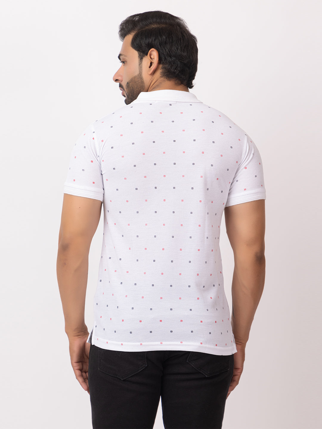 Mens Collar Dotted Tshirt 2543