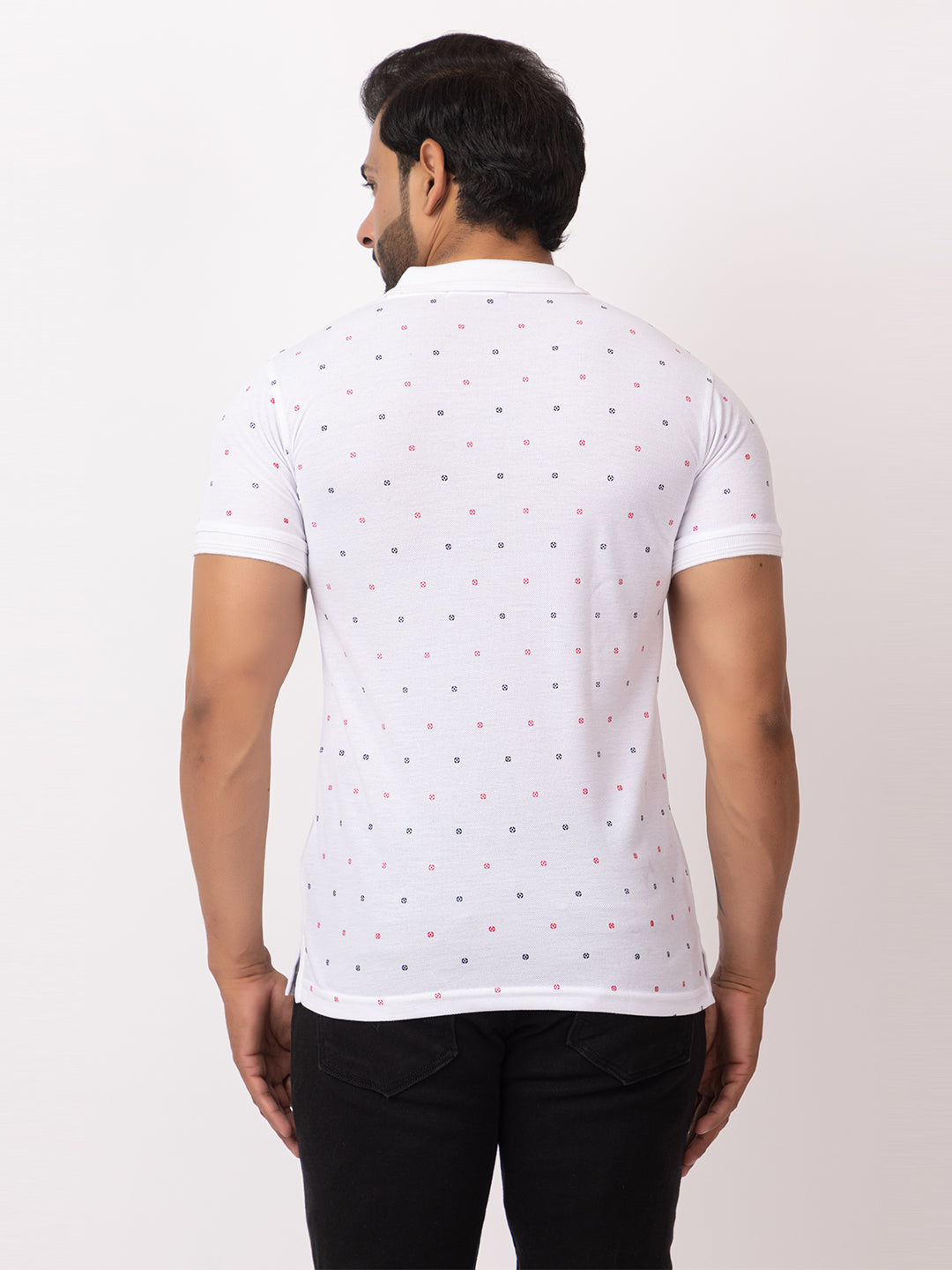 Mens Collar Dotted Tshirt 2543