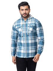 Men’s Comfortable Checked Hooded Upper for Daily Wear