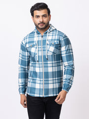 Men’s Comfortable Checked Hooded Upper for Daily Wear
