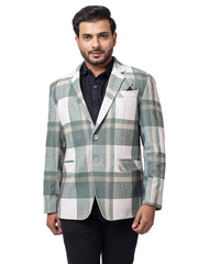 Men’s Modern Checked Blazer with Structured Design